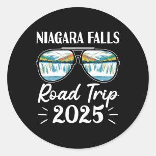 Niagara Falls Road Trip 2025 Sungles Family Vacati Classic Round Sticker