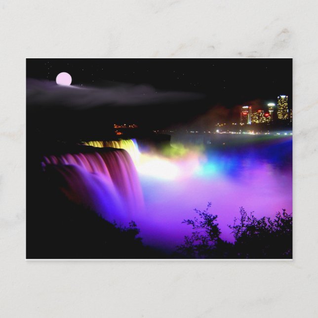 Niagara-Falls-under-floodlights-at-night Postcard (Front)