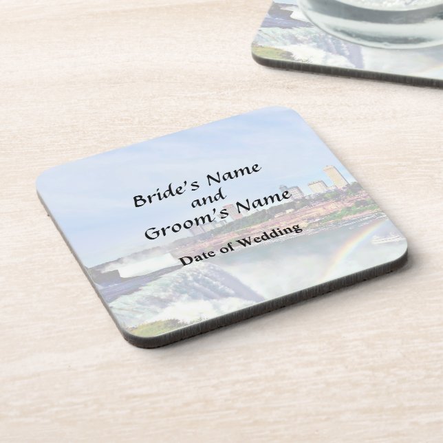 Niagara Falls - Under the Rainbow Wedding Products Coaster (Left Side)