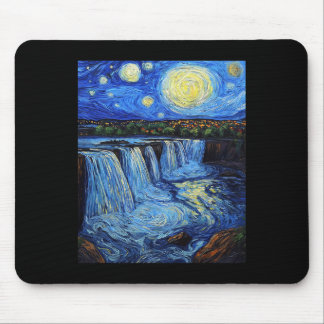 Niagara Falls - Van Gogh Style - Starry Night  Mouse Pad