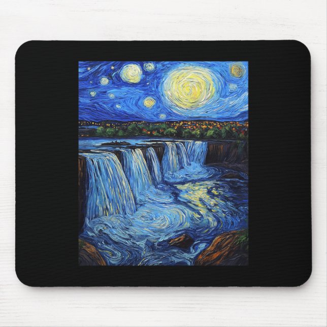 Niagara Falls - Van Gogh Style - Starry Night  Mouse Pad (Front)