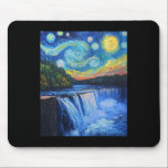 Niagara Falls - Van Gogh Style - Starry Night  Mouse Pad<br><div class="desc">Niagara Falls - Van Gogh Style - Starry Night</div>