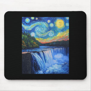Niagara Falls - Van Gogh Style - Starry Night Mouse Pad