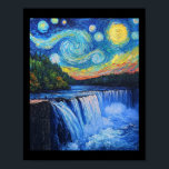 Niagara Falls - Van Gogh Style - Starry Night  Poster<br><div class="desc">Niagara Falls - Van Gogh Style - Starry Night</div>