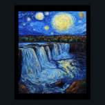 Niagara Falls - Van Gogh Style - Starry Night  Poster<br><div class="desc">Niagara Falls - Van Gogh Style - Starry Night</div>