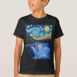 Niagara Falls - Van Gogh Style - Starry Night  T-Shirt<br><div class="desc">Niagara Falls - Van Gogh Style - Starry Night</div>