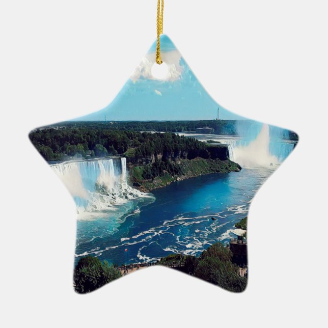 NIAGARA FALLS - view Ceramic Tree Decoration (Front)