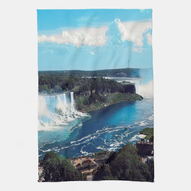 NIAGARA FALLS - view Tea Towel (Vertical)