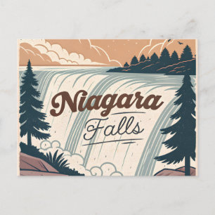 Niagara Falls Vintage Retro Travel Illustration Holiday Postcard