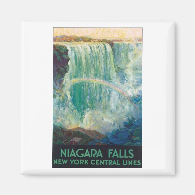 Niagara Falls Vintage Travel Poster Magnet (Front)