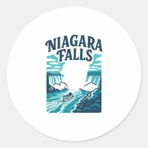Niagara Falls Waterfall The Falls Souvenir Gift Va Classic Round Sticker