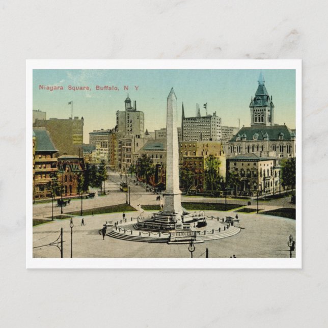 Niagara Square, Buffalo, NY Vintage Postcard (Front)