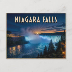 Niagra Falls at Night Postcard