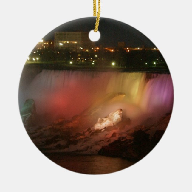 niagra falls ceramic tree decoration (Front)
