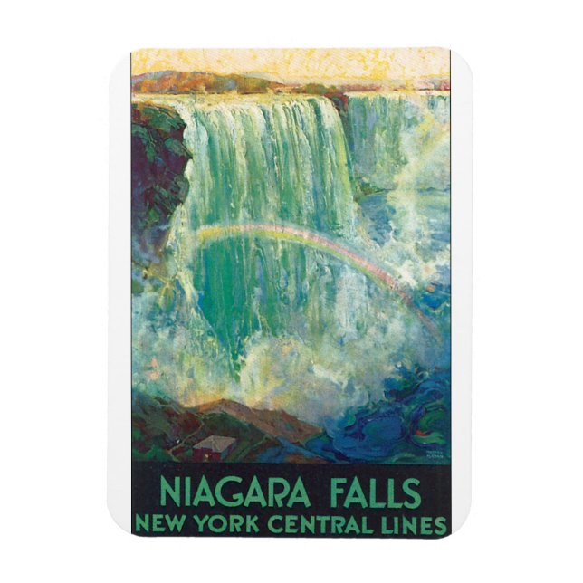 Niagra Falls Vintage Travel Poster Artwork Magnet (Vertical)
