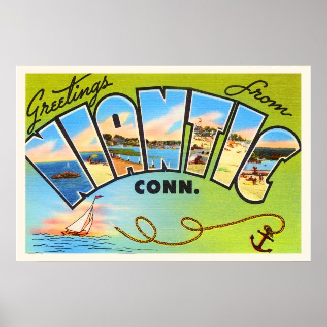 Niantic Connecticut CT Old Vintage Travel Souvenir Poster (Front)