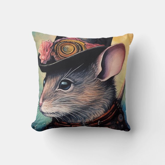 Nibblenose Top Hat Steampunk  Cushion (Front)