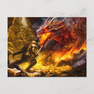 Nibelung hoard. Siegfried  fights against dragon Postcard