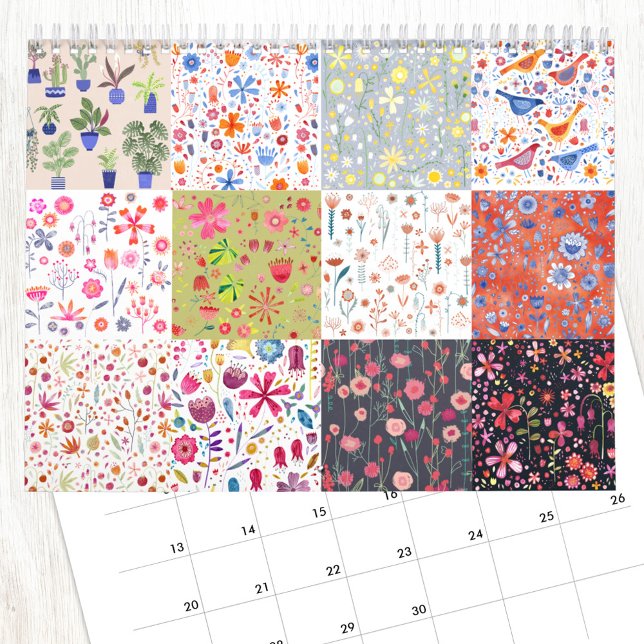 Nic Squirrell Botanical Floral Art Calendar (Floral paintings calendar with original art by Nic Squirrell)