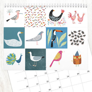 Nic Squirrell Quirky Birds Calendar