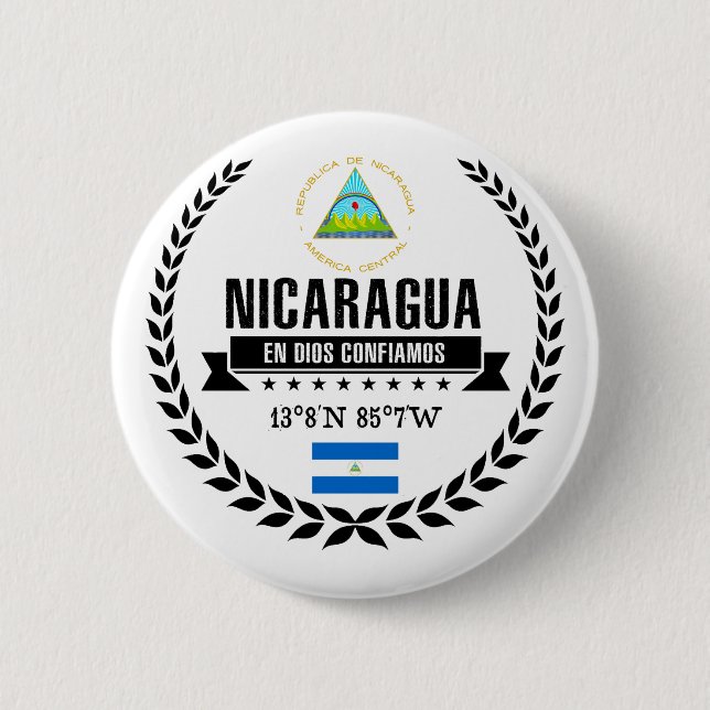Nicaragua 6 Cm Round Badge (Front)