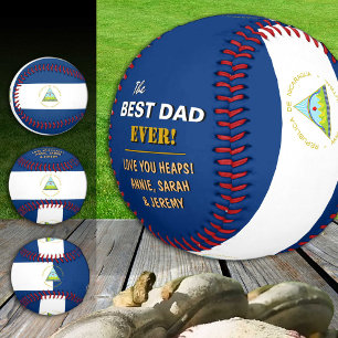Nicaragua Best Dad, patriotic, Nicaraguan Flag Baseball