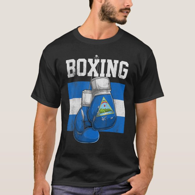 Nicaragua Boxing Gloves Boxer Boxing  Nicaraguan F T-Shirt (Front)