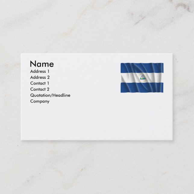 NICARAGUA BUSINESS CARD (Front)