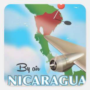 Nicaragua By Air vacation poster Square Sticker