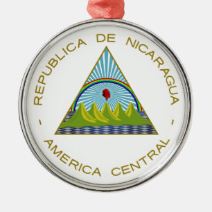 Nicaragua Coat of Arms Metal Tree Decoration