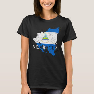 Nicaragua Country Map Flag Proud Nicaraguan Patrio T-Shirt