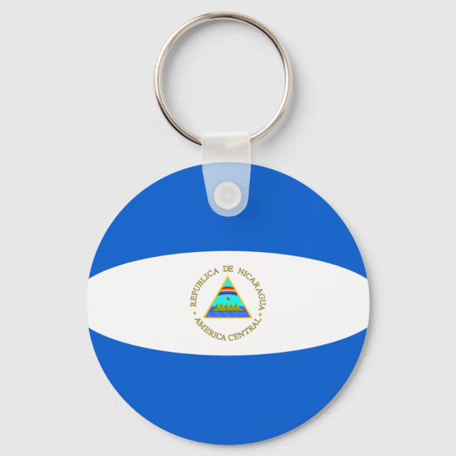 Nicaragua Fisheye Flag Keychain (Front)