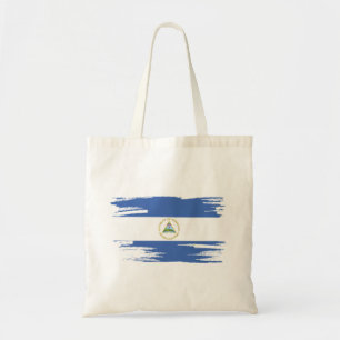 Nicaragua Flag Brush Art Tote Bag