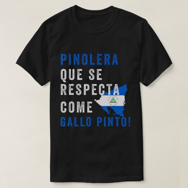 Nicaragua Flag Camiseta Nicaraguan Mujer Pinolera  T-Shirt (Design Front)