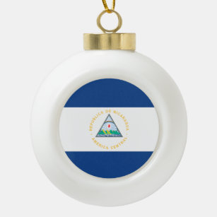 Nicaragua Flag Ceramic Ball Christmas Ornament
