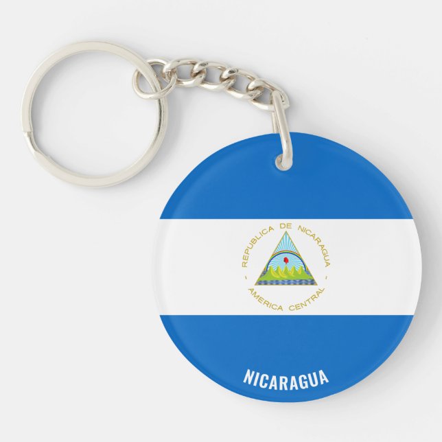 Nicaragua Flag Charming Patriotic Key Ring (Front)