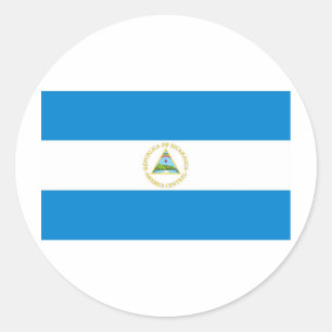 Nicaragua flag classic round sticker