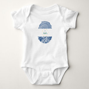 Nicaragua Flag Fingerprint Baby Bodysuit