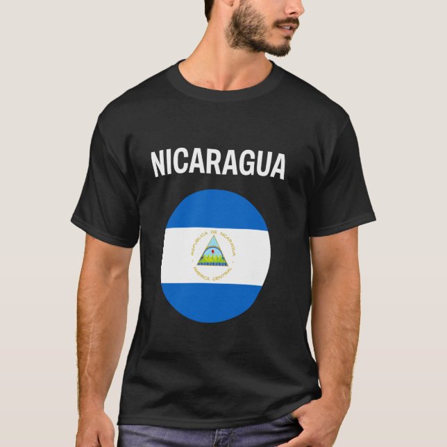 Nicaragua Flag Modern T-Shirt (Front)