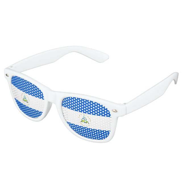 Nicaragua Flag Retro Sunglasses (Angled)