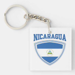Nicaragua Flag Shield Key Ring