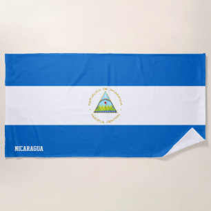 Nicaragua Flag Splendid Patriotic Beach Towel