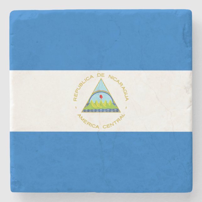 Nicaragua Flag Stone Coaster (Front)