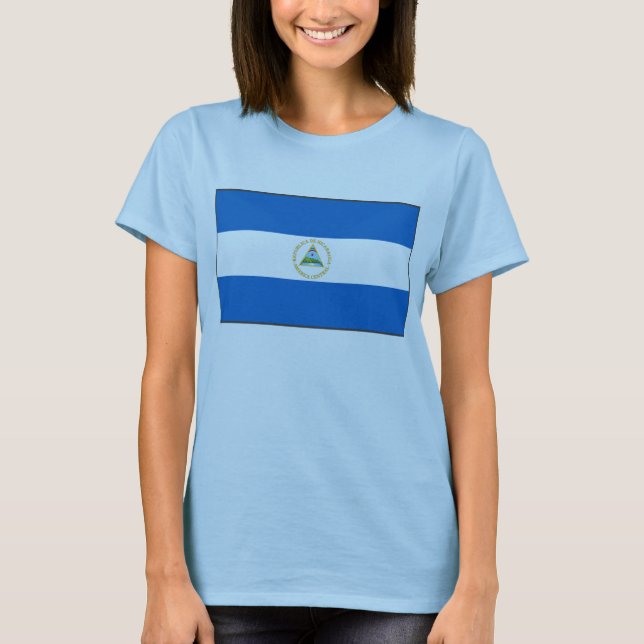 Nicaragua Flag x Map T-Shirt (Front)