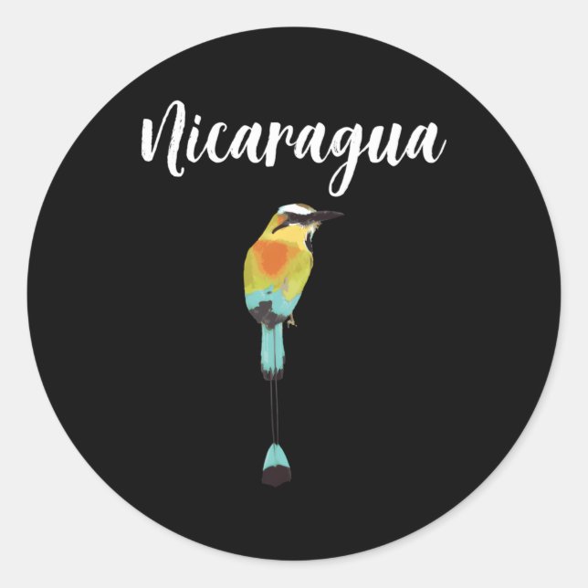 Nicaragua Guardabarranco Nicaraguan Bird Nica Sos  Classic Round Sticker (Front)