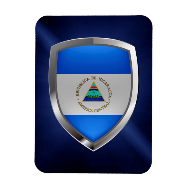 Nicaragua Metallic Emblem Magnet (Vertical)