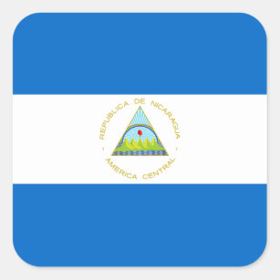 Nicaragua National World Flag Square Sticker