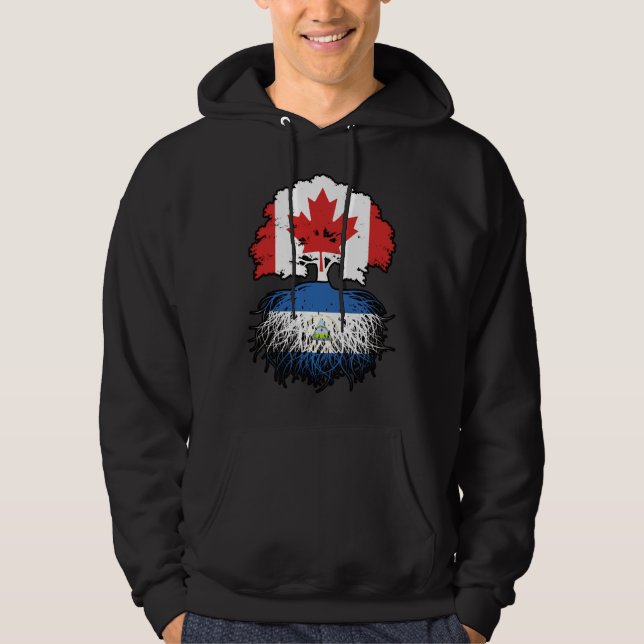 Nicaragua Nicaraguan Canadian Canada Tree Roots Hoodie (Front)