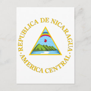 Nicaragua Official Coat Of Arms Heraldry Symbol Postcard
