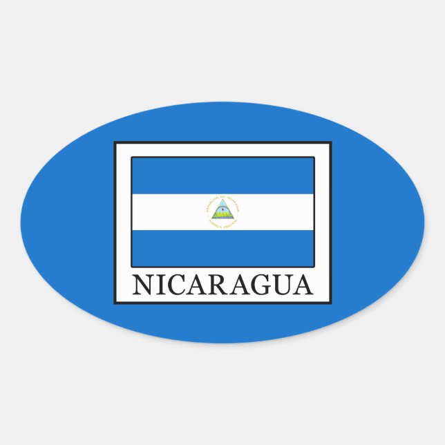 Nicaragua Oval Sticker (Front)